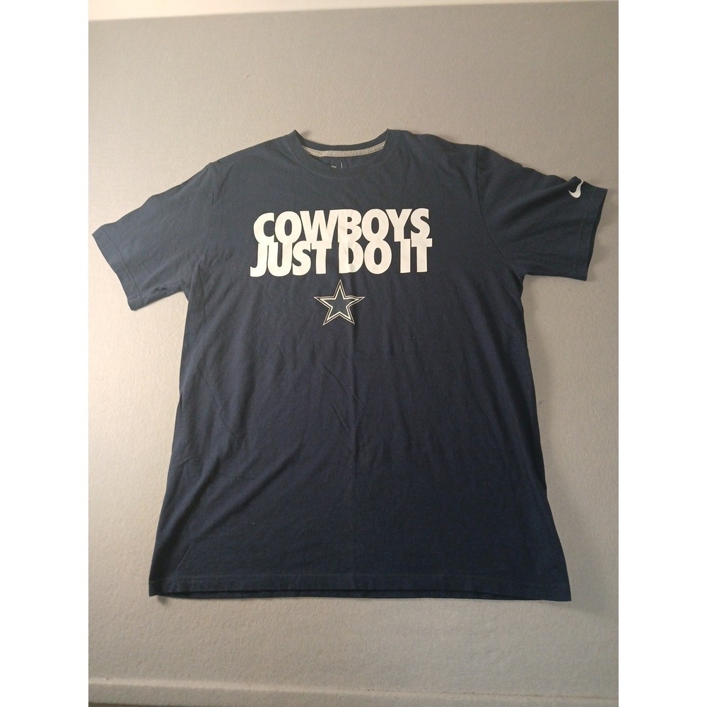 Nike NFL Team Apparel T-Shirt Dallas Cowboys Just Do It Blue Short Sleeve XL